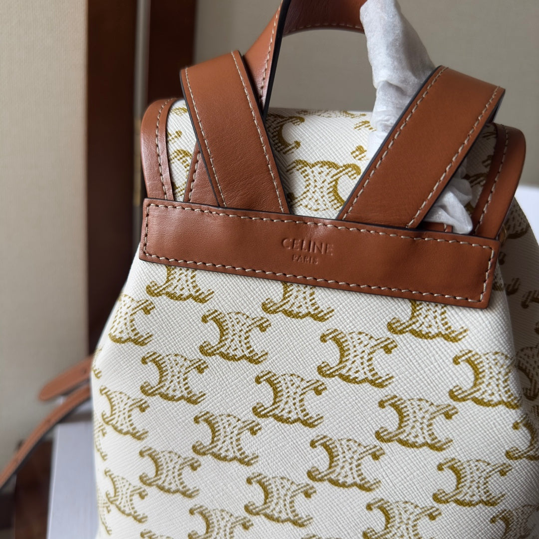 MOCHILA FOLCO PEQUEÑA 20 EN LONA TRIOMPHE BLANCA
