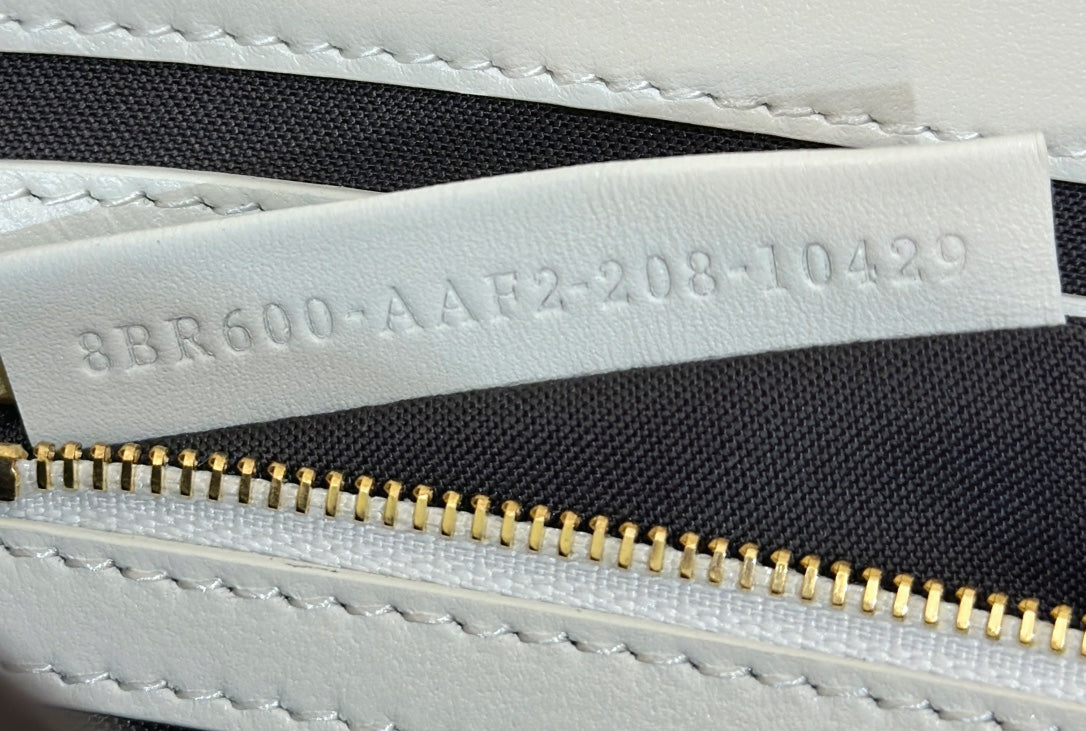 Baguette 27cm Grey Lambskin Gold Hardware