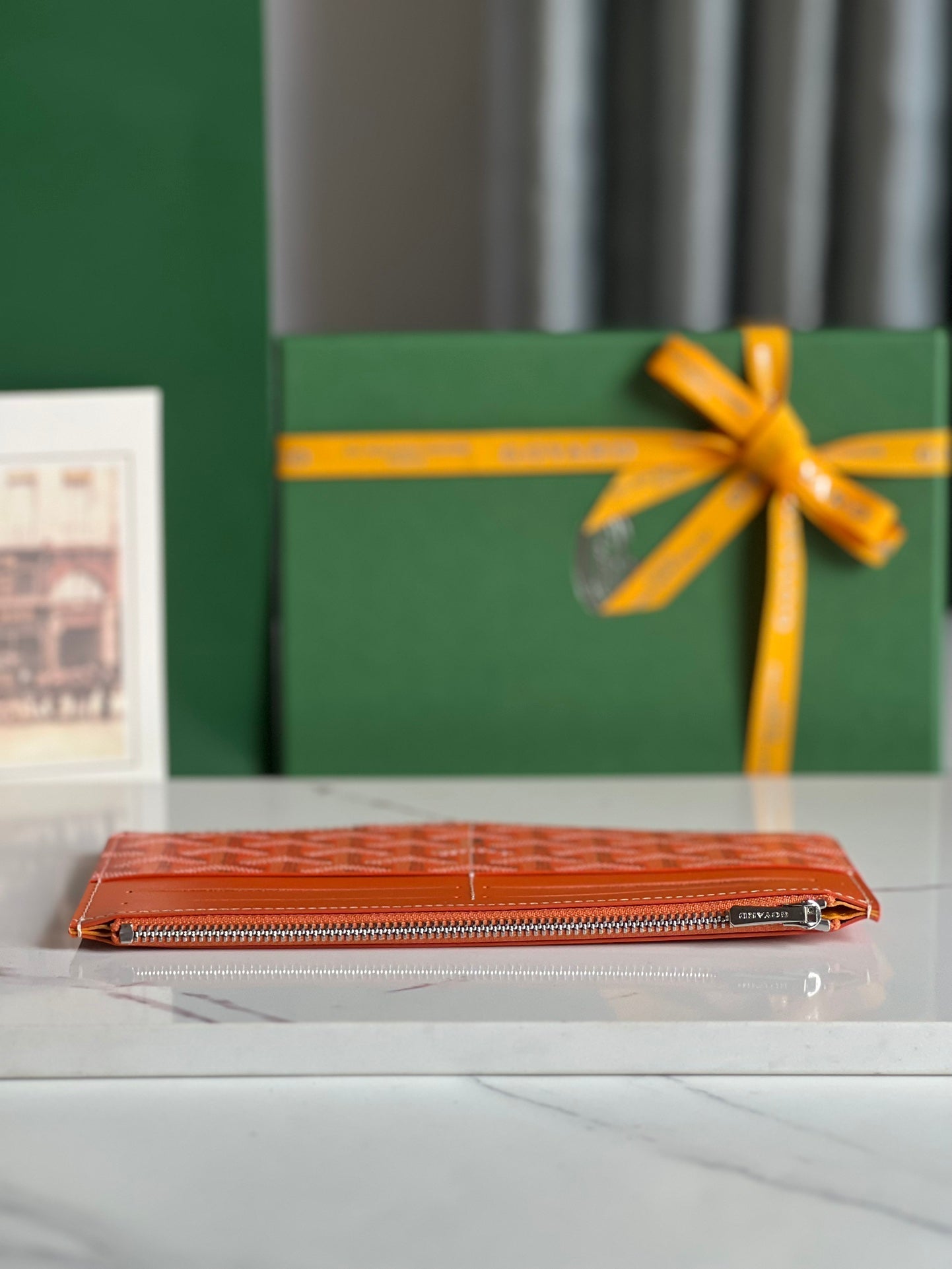 INSERT LOUISE 21 EN TOILE GOYARDINE ROUGE ORANGE