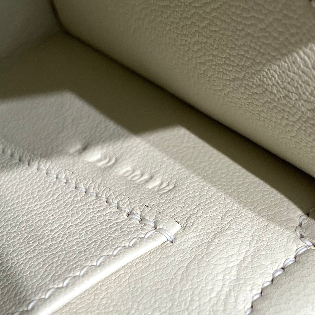 HM Mini Kelly 19 cm Crema Oro Epsom Herrajes Plata