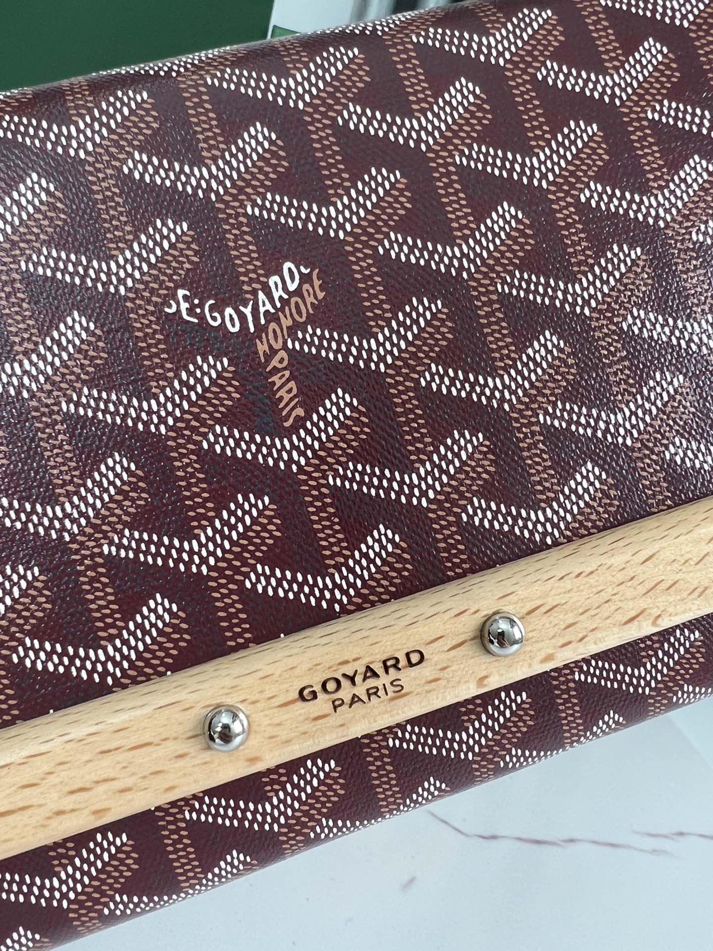 CLUTCH MONTE-CARLO PM 25 EN LONA GOYARDINA ROJA VINO