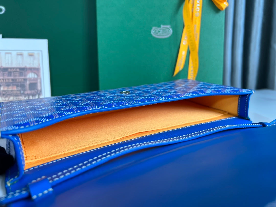 CLUTCH MONTE-CARLO PM 25 EN LONA GOYARDINA AZUL ZAFIRO