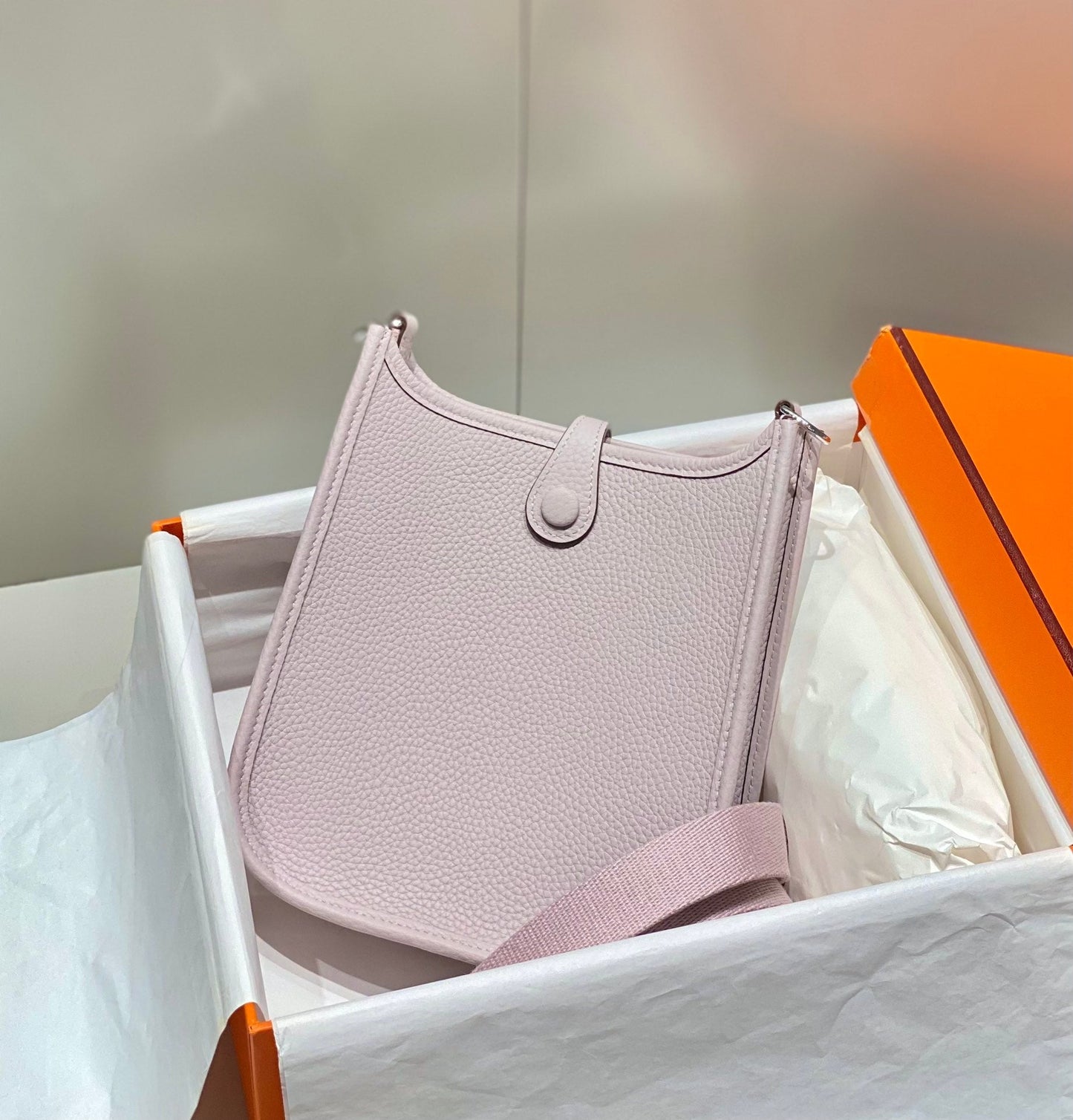 Mini Evelyne 18cm Rosa Claro Togo Shw