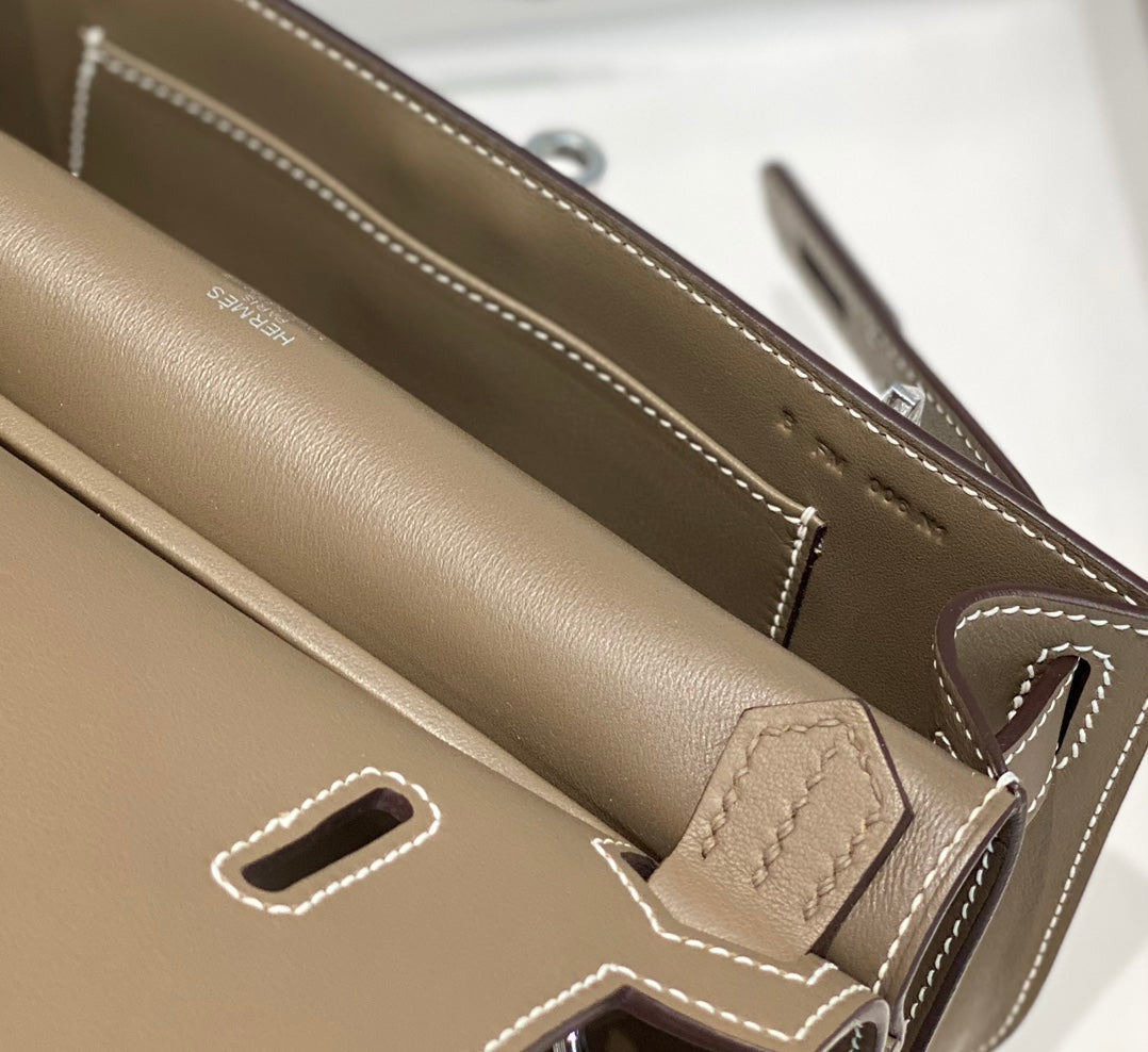 BOLSO BANDOLERA KELLY 23CM JYPSIERE DE PIEL MARRÓN SHW
