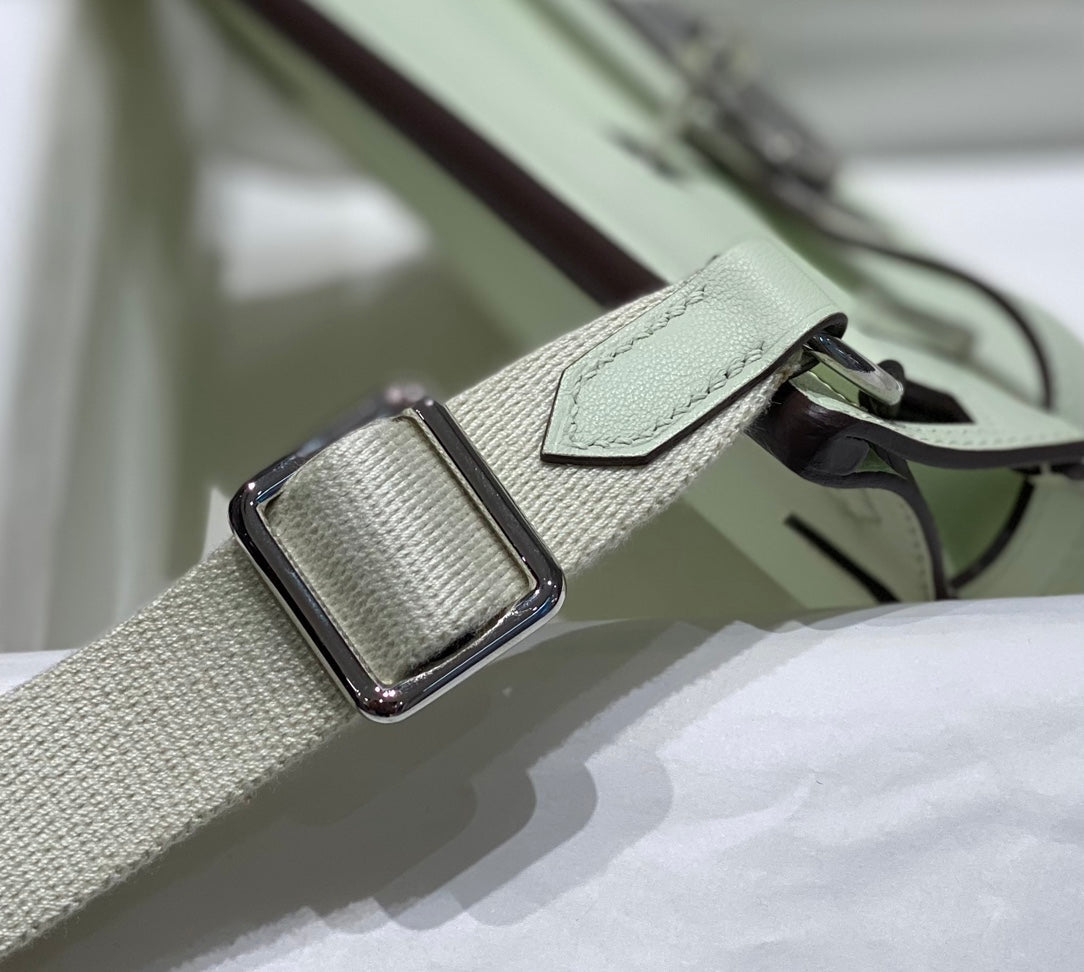 BOLSO BANDOLERA KELLY 23 CM JYPSIERE DE PIEL VERDE CLARO SHW