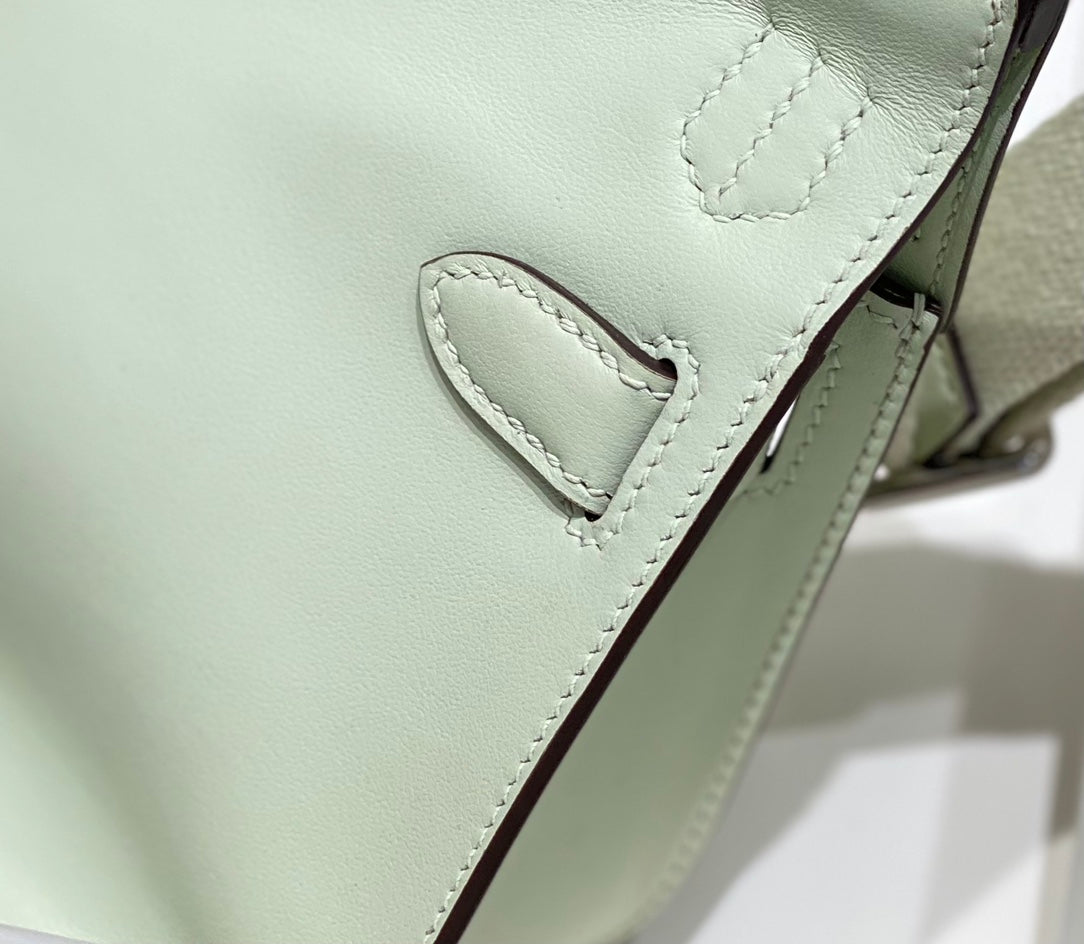 BOLSO BANDOLERA KELLY 23 CM JYPSIERE DE PIEL VERDE CLARO SHW