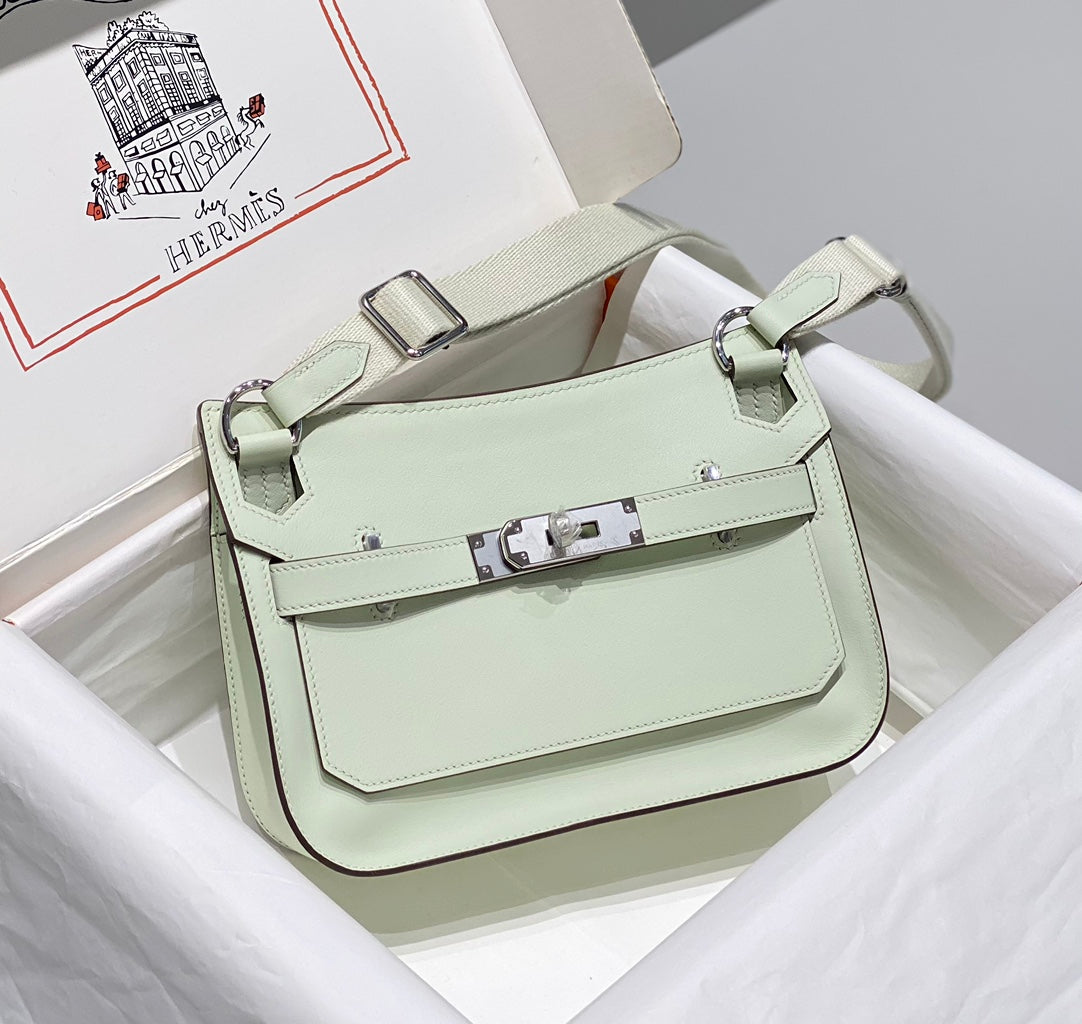 BOLSO BANDOLERA KELLY 23 CM JYPSIERE DE PIEL VERDE CLARO SHW