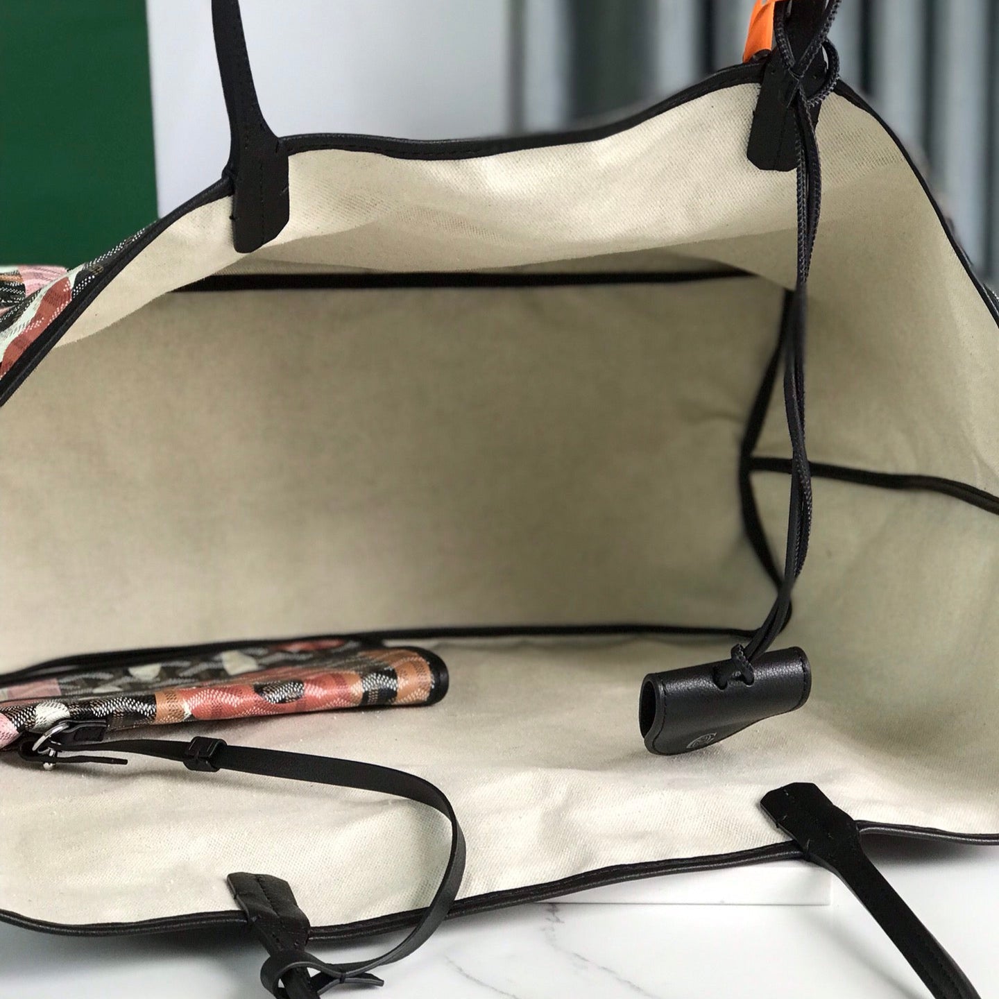 SAC SAINT LOUIS GM 40 EN TOILE GOYARDINE LETTRES ROSE CAMOUFLAGE