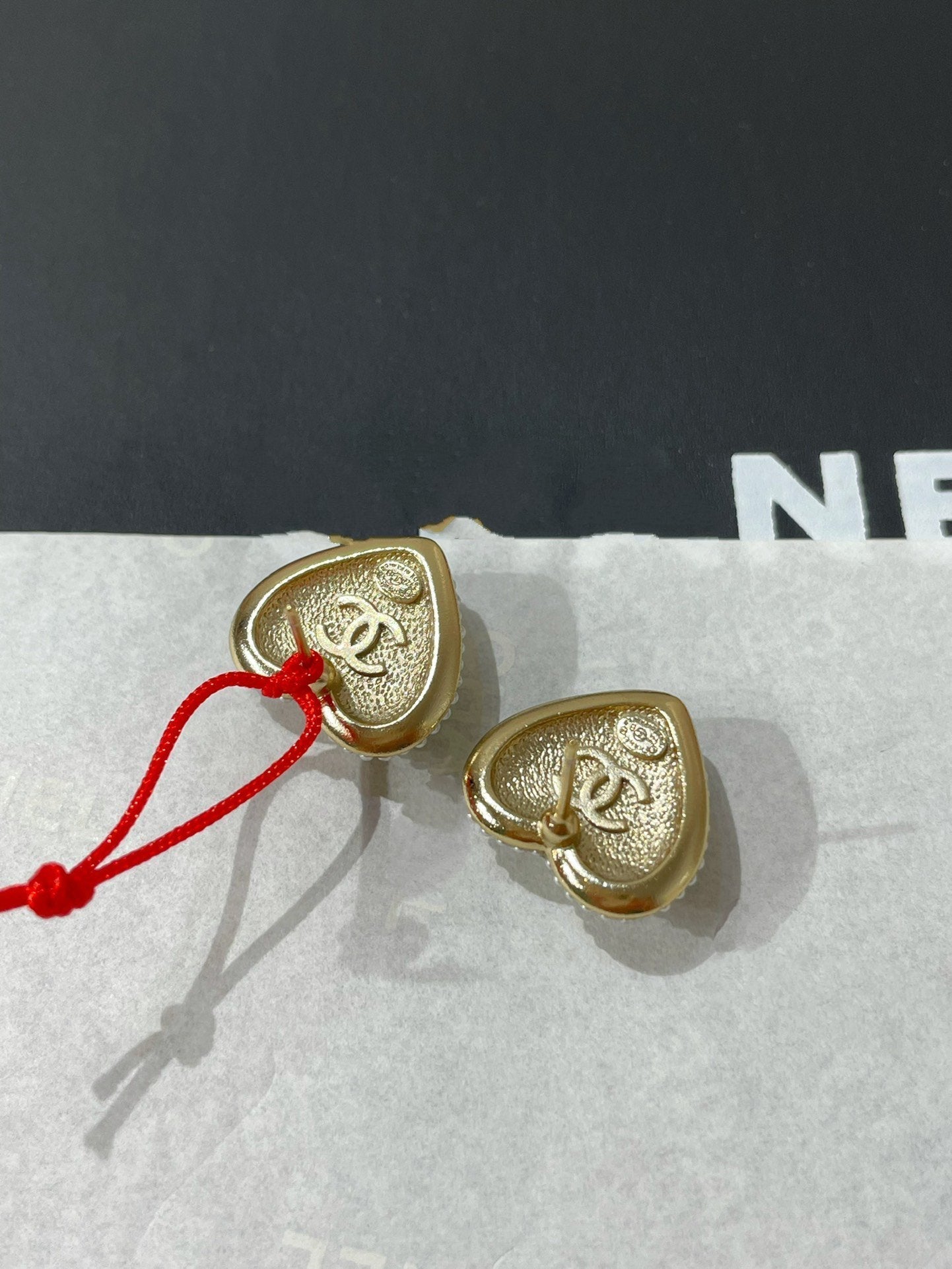 Pendientes de botón con forma de corazón de diamantes cc