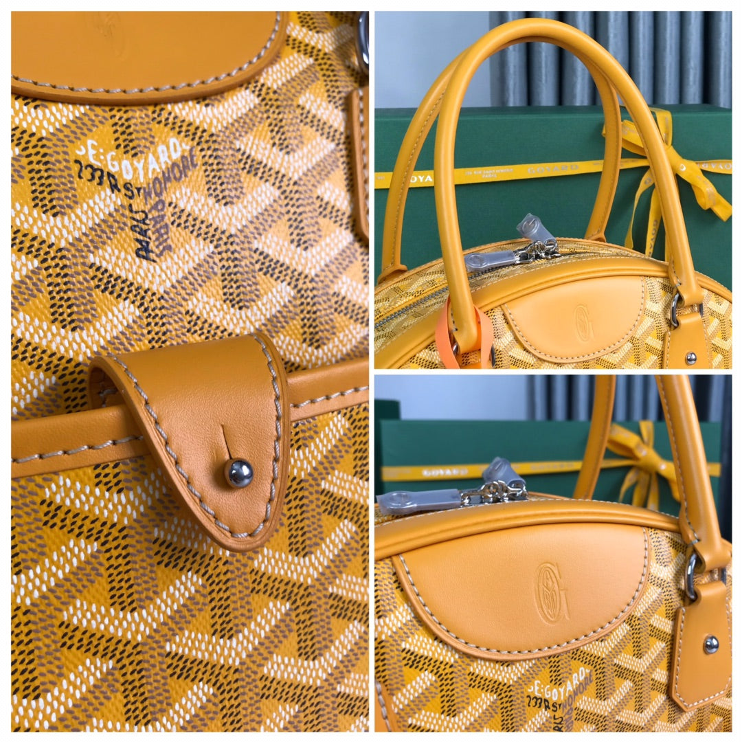 BOLSO SAINT JEANNE 35 EN LONA GOYARDINE AMARILLA Y PIEL DE BECERRO