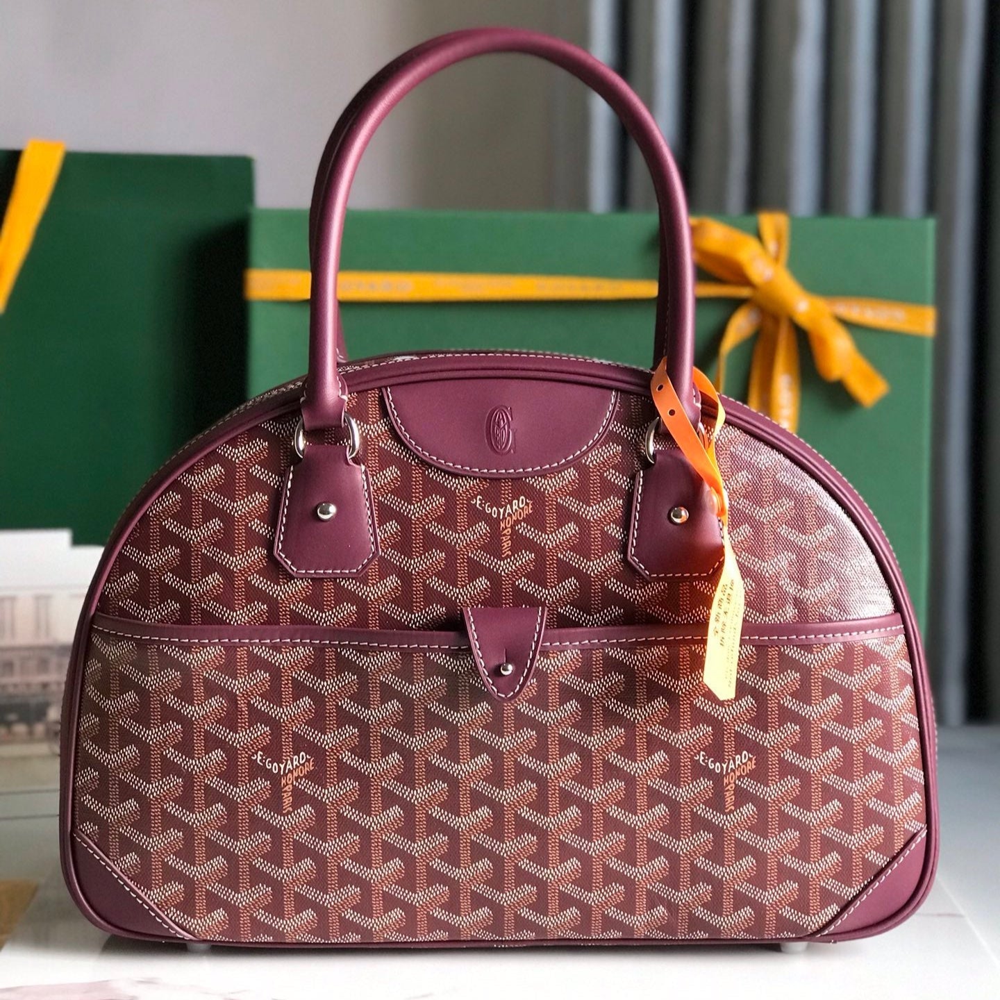 BOLSO SAINT JEANNE 35 DE LONA GOYARDINA ROSA CAÑON Y PIEL DE BECERRO