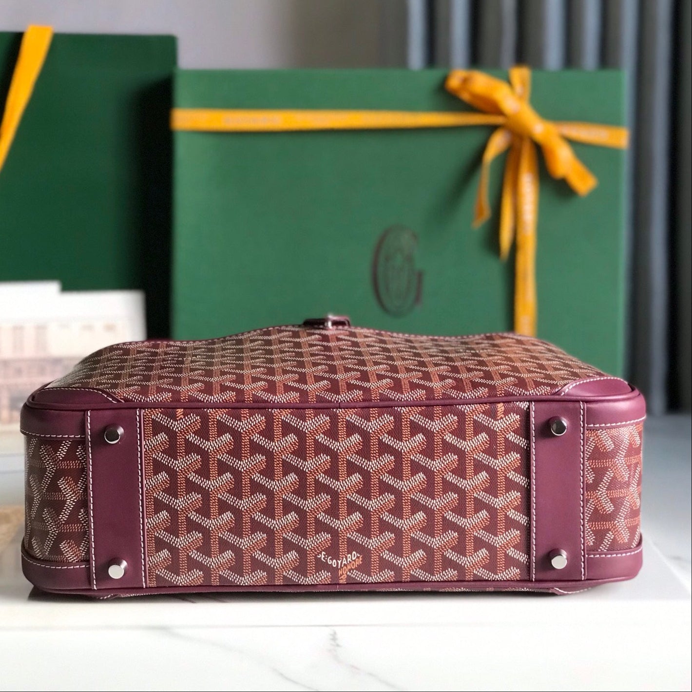 BOLSO SAINT JEANNE 35 DE LONA GOYARDINA ROSA CAÑON Y PIEL DE BECERRO