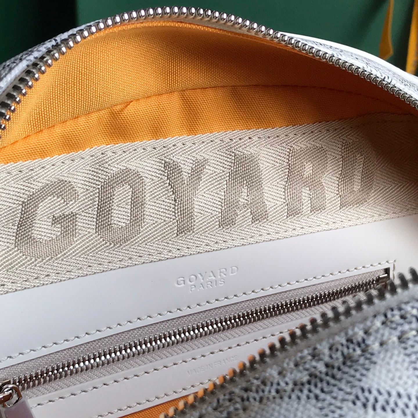 BOLSO SAINT JEANNE 35 EN LONA GOYARDINE BLANCA Y PIEL DE BECERRO
