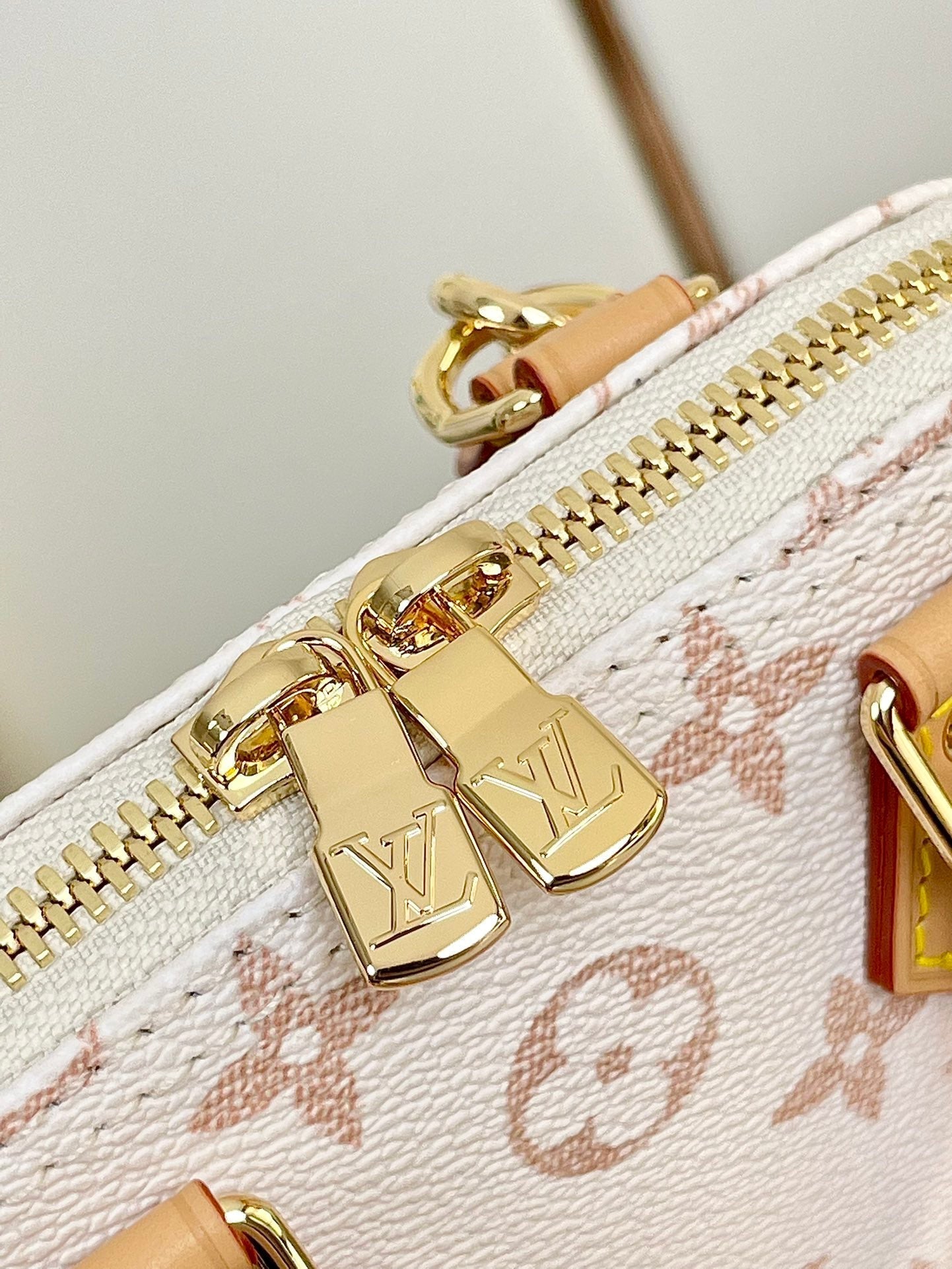 nano alma 18 toile enduite monogramme beige cuir de veau marron noir