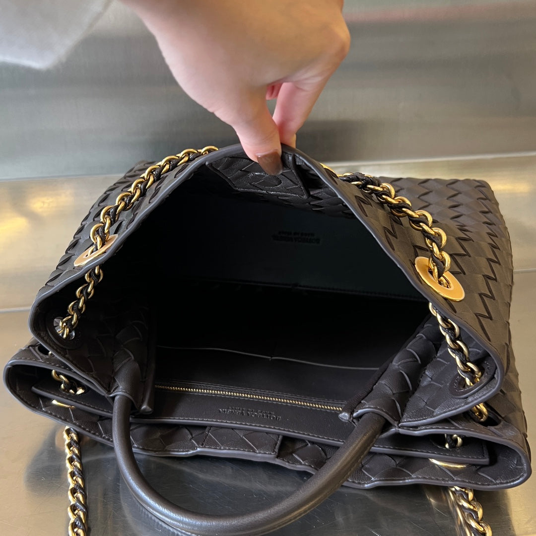 bv medium andiamo 32 cuir d'agneau chocolat