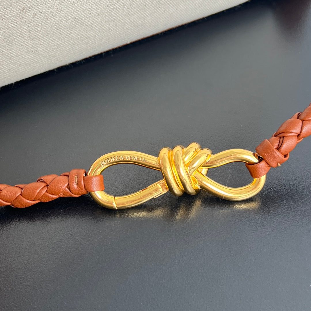 PETIT ANDIAMO 25 EN CUIR DE VEAU BLANC MARRON ET TOILE