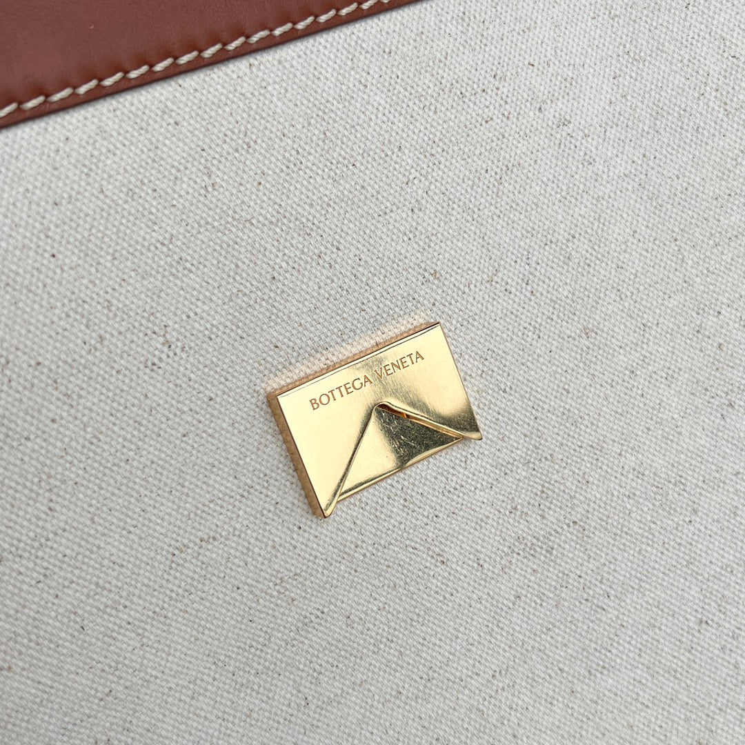 GRAND SAC À DOS ANDIAMO 48 EN CUIR DE VEAU LIGHT WOOF ET TOILE