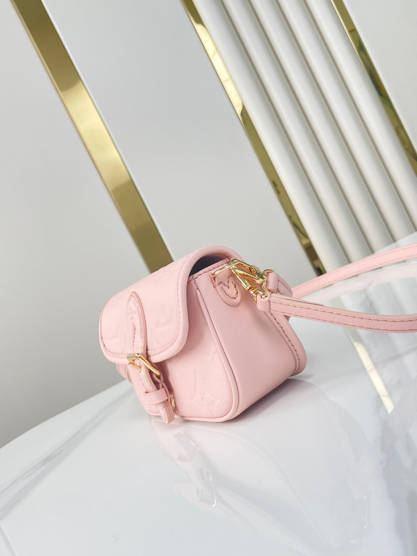 NANO DIANE 19 DE PIEL EMPREINTE MONOGRAMA ROSA OPALE