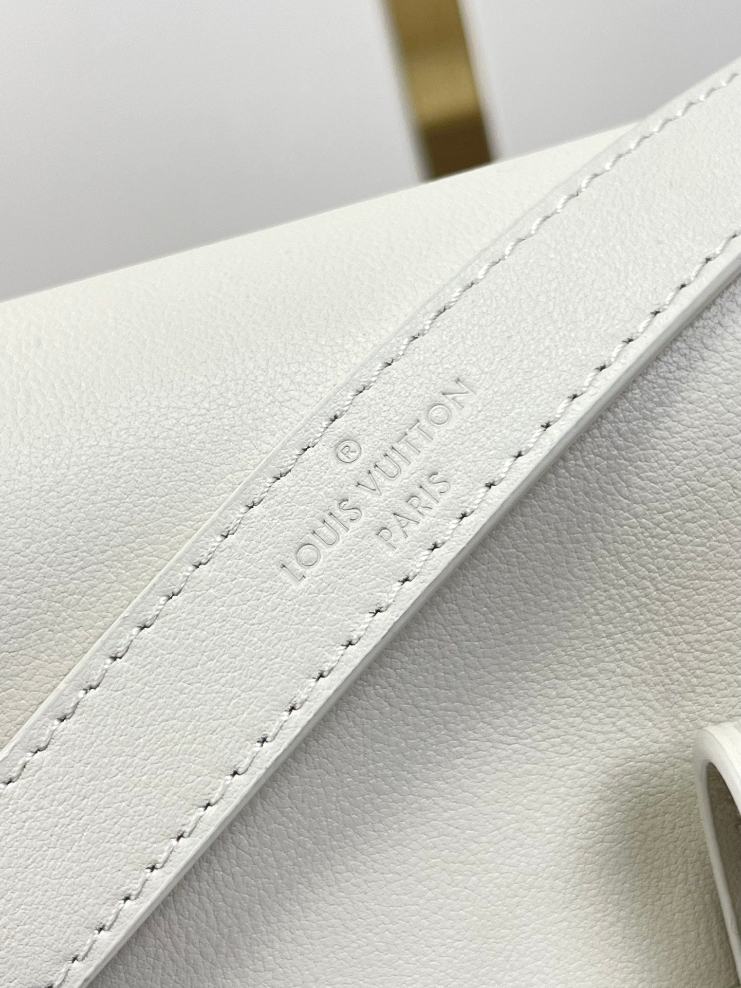 DAUPHINE SOFT MM 24 EN PIEL DE CORDERO LISA BLANCA CON HERRAJES DORADOS