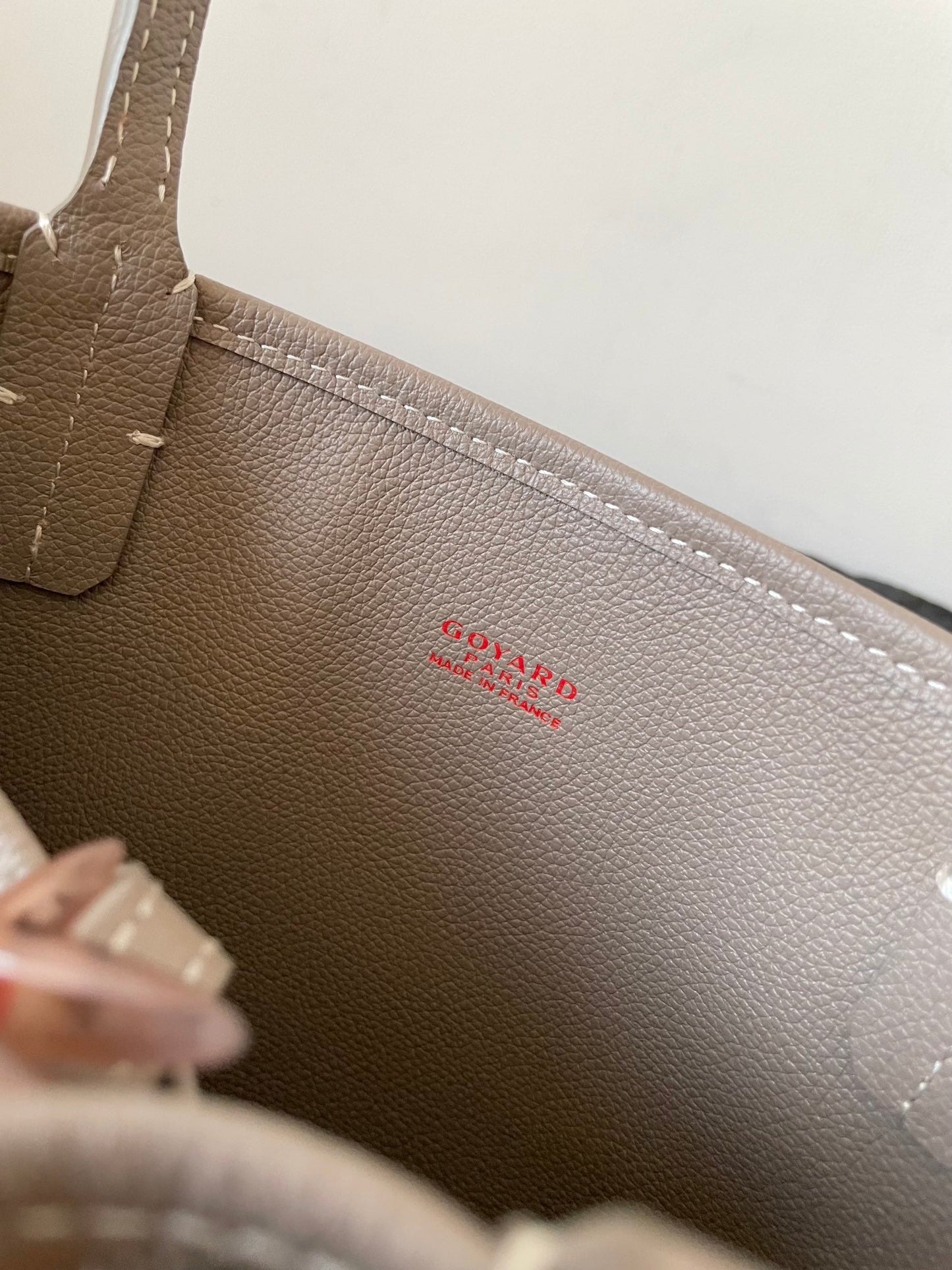 BOLSO ANJOU MINI 20 EN LONA GOYARDINE MIXTA GRIS VERDE Y PIEL DE BECERRO
