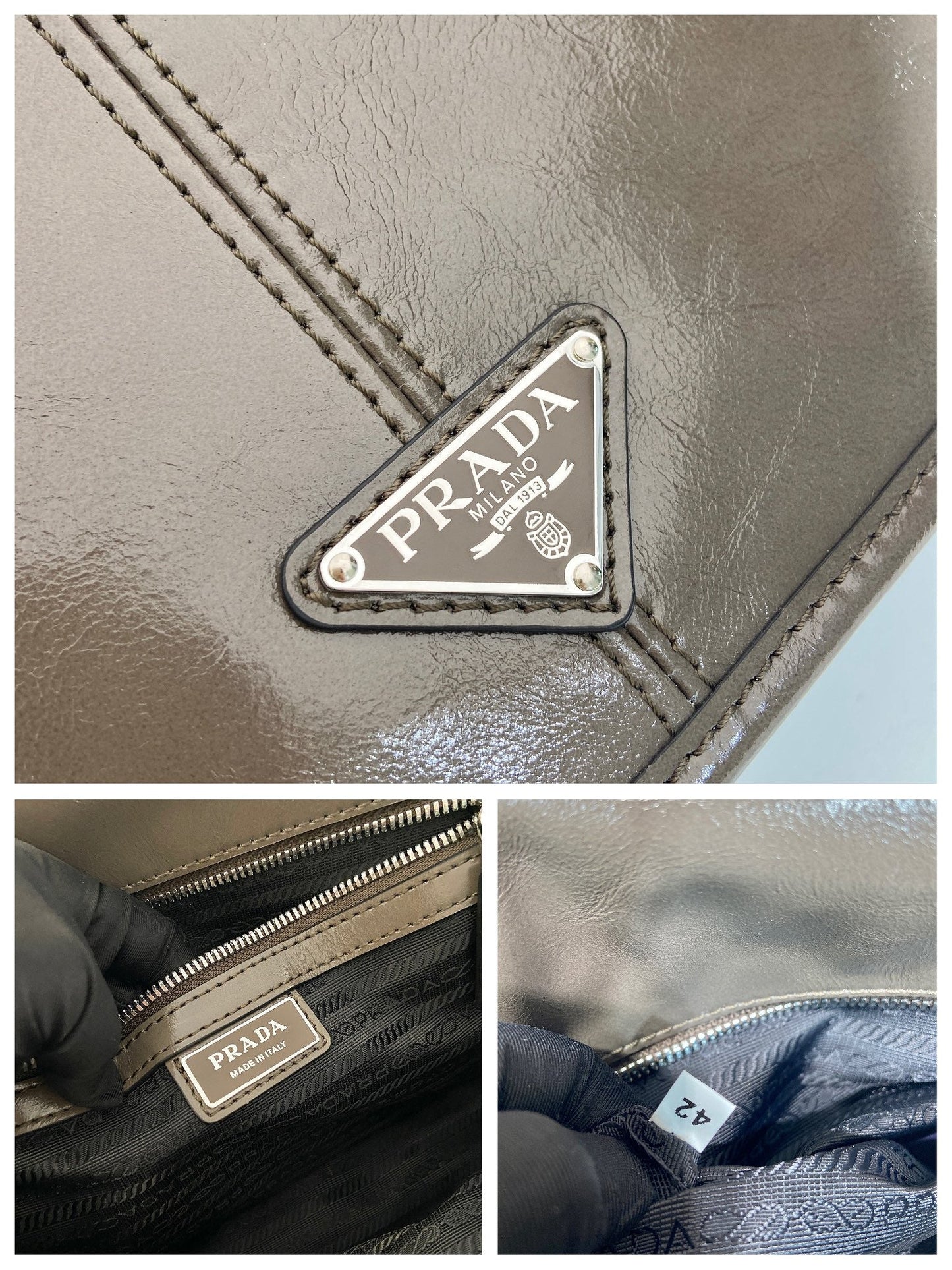 SAC MESSAGER 30 EN CUIR DE VEAU SOUPLE ET BRILLANT GRIS TRUITE