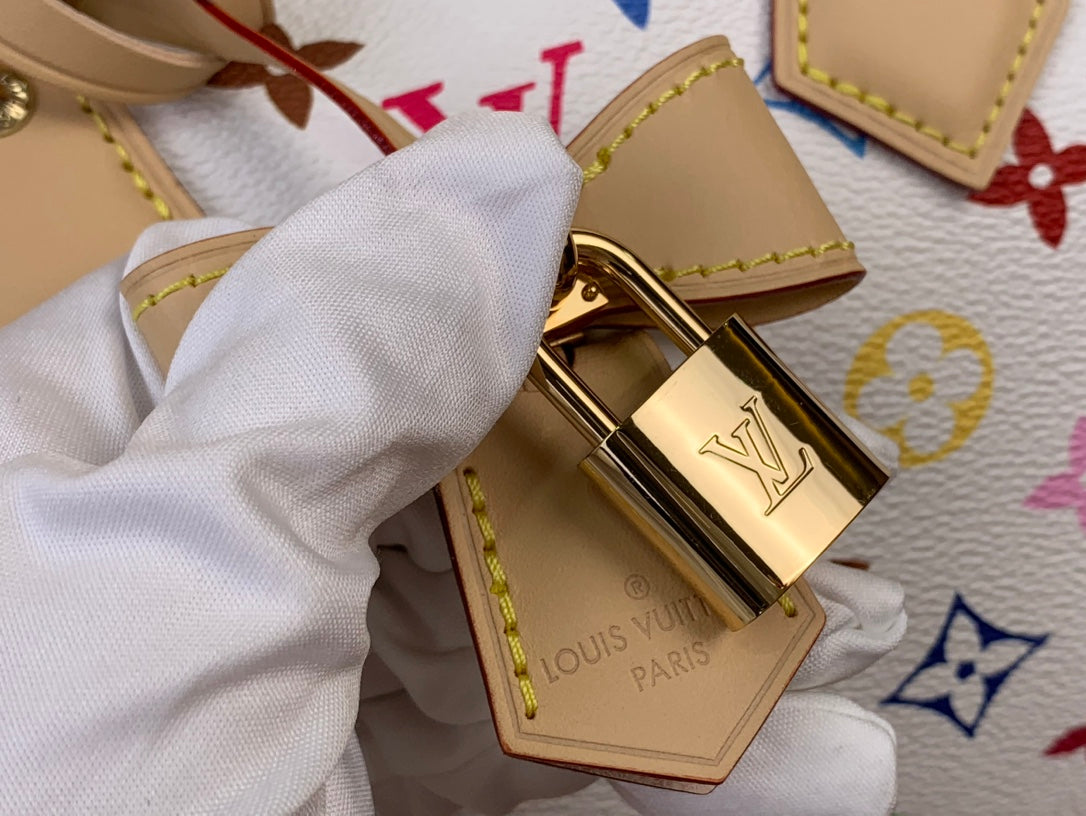 Bolso bandolera Speedy Bandouliere LV x TM de 25 cm con monograma multicolor blanco