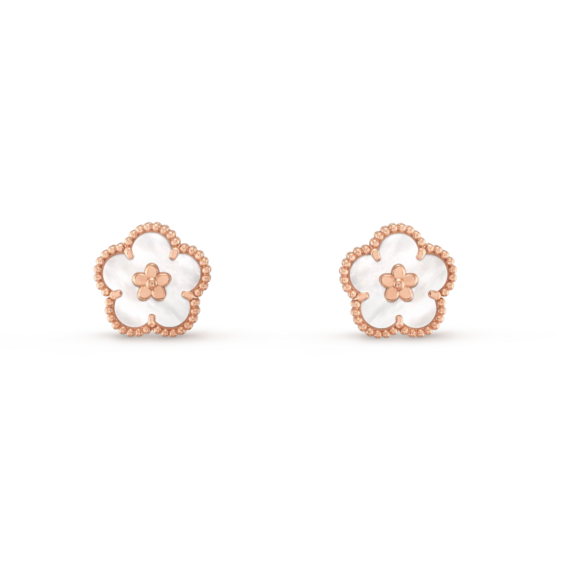 DIANA LUCKY PINK GOLD WHITE MOP EARRINGS