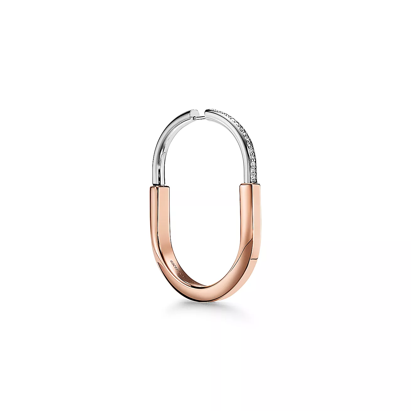 PENDIENTES DE CANDADO ORO ROSA Y BLANCO DIAMANTES EXTRA GRANDES