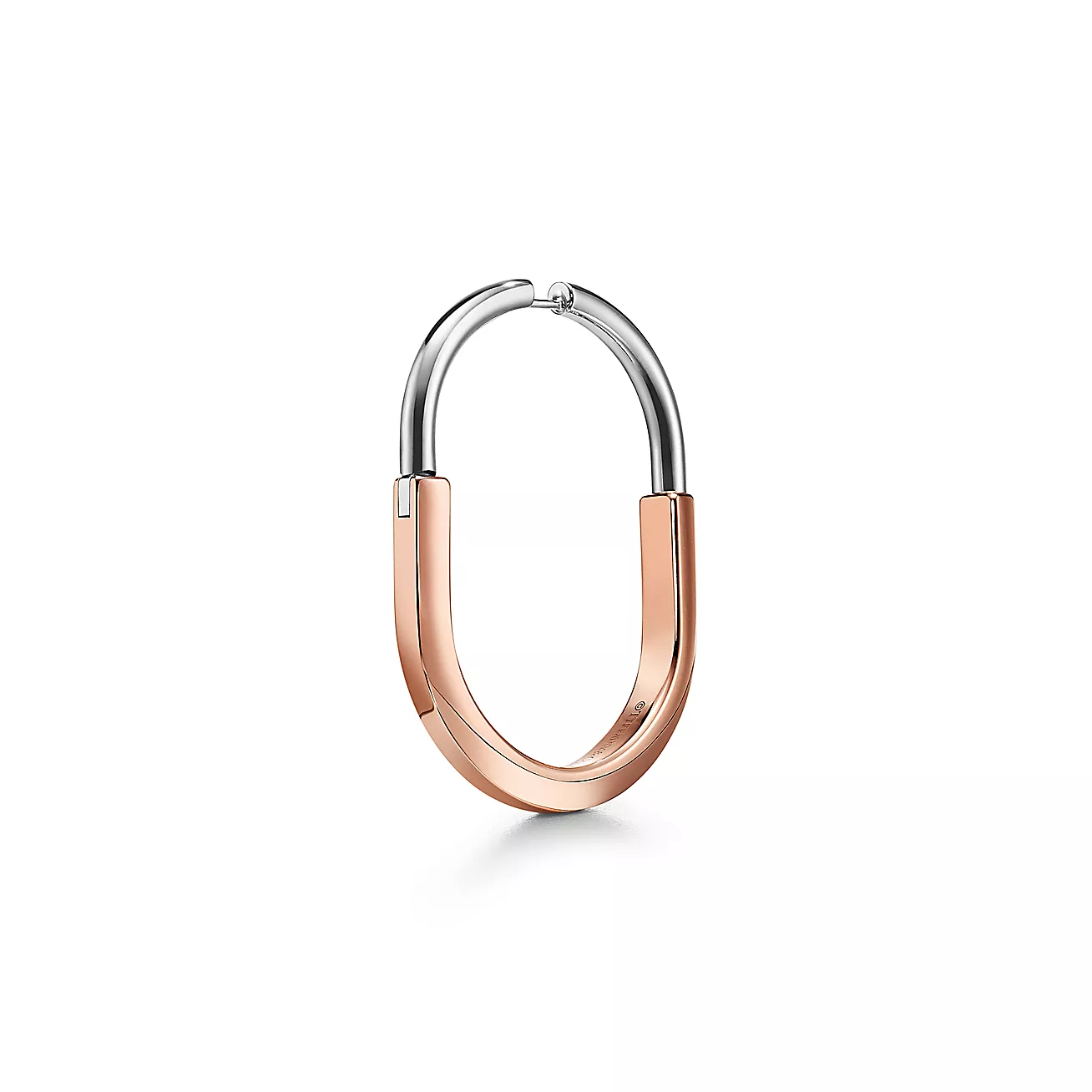PENDIENTES DE CANDADO ORO ROSA Y BLANCO DIAMANTES EXTRA GRANDES