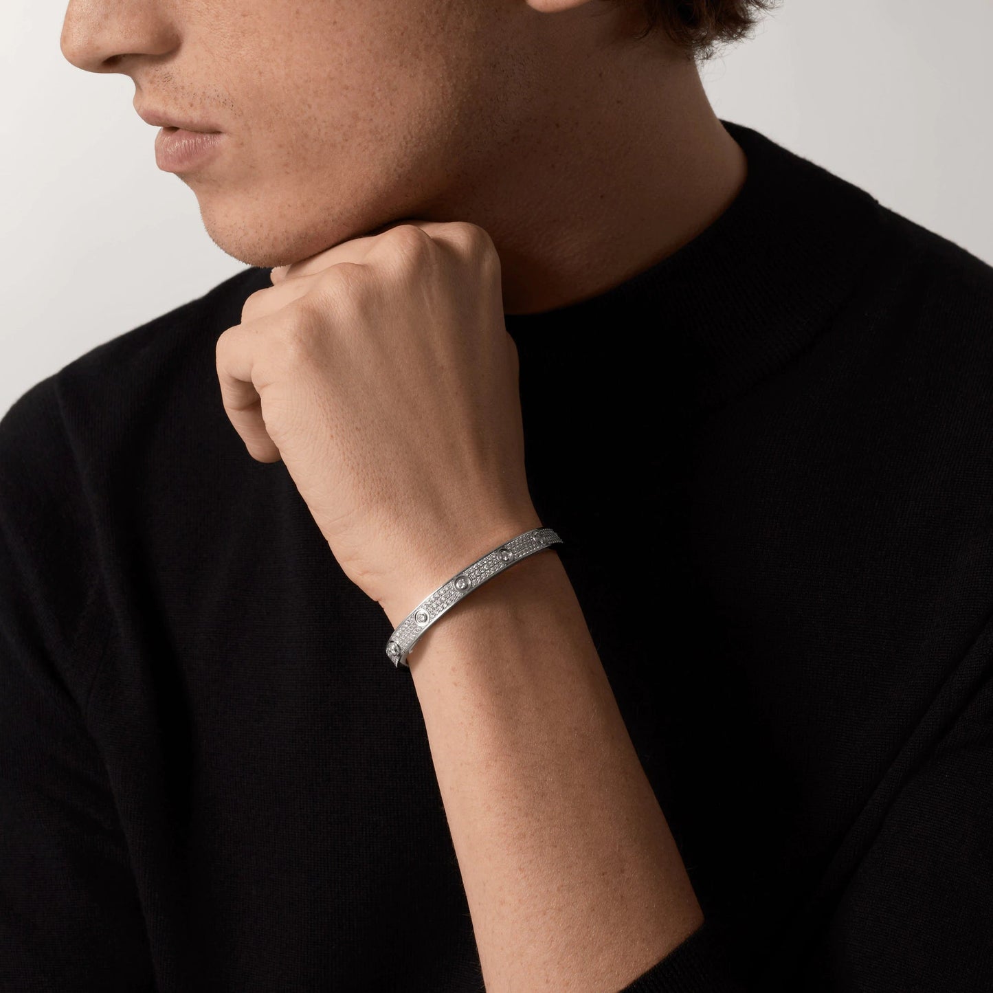 BRACELET DIANA LOVE 6,1 MM PAVÉ DIAMANTS 10 GROS DIAMANTS