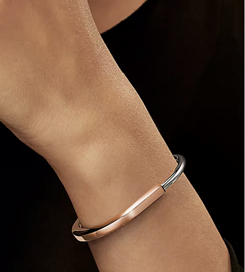 BRACELET VERROUILLAGE OR ROSE ET BLANC