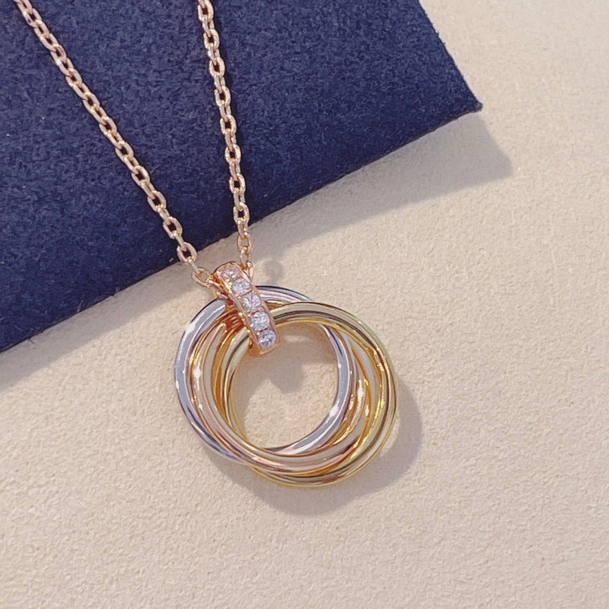 DIANA TRINITY NECKLACE GOLD DIAMONDS