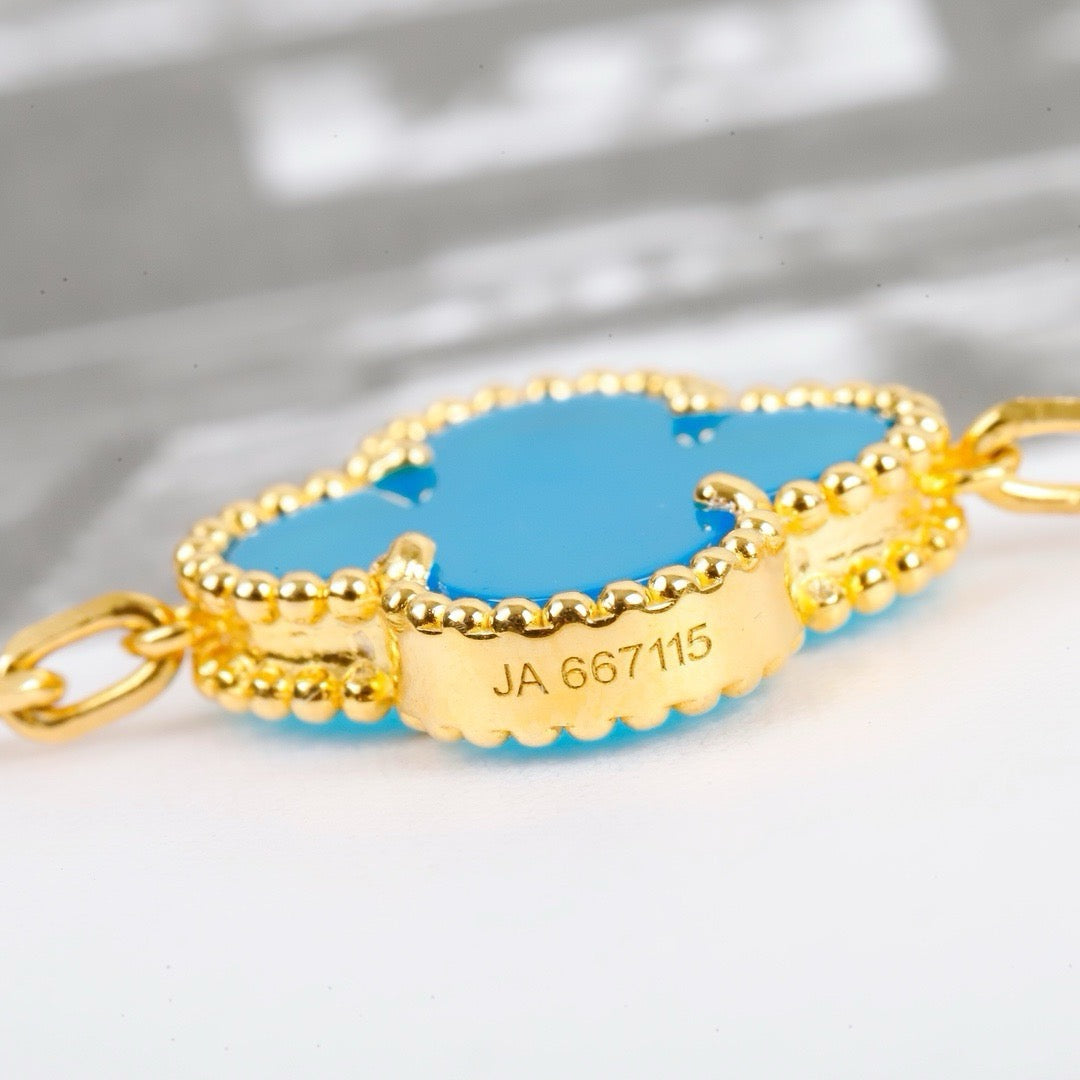 PULSERA DIANA CLOVER 5 MOTIVOS TURQUESA