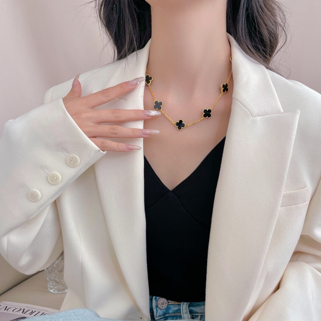 COLLIER DIANA CLOVER 10 MOTIFS ONYX