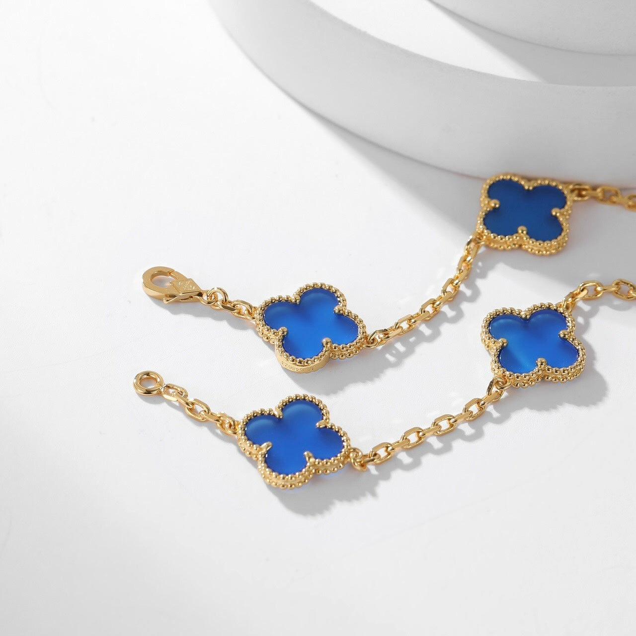 DIANA CLOVER 10 MOTIFS BLUE AGATE NECKLACE