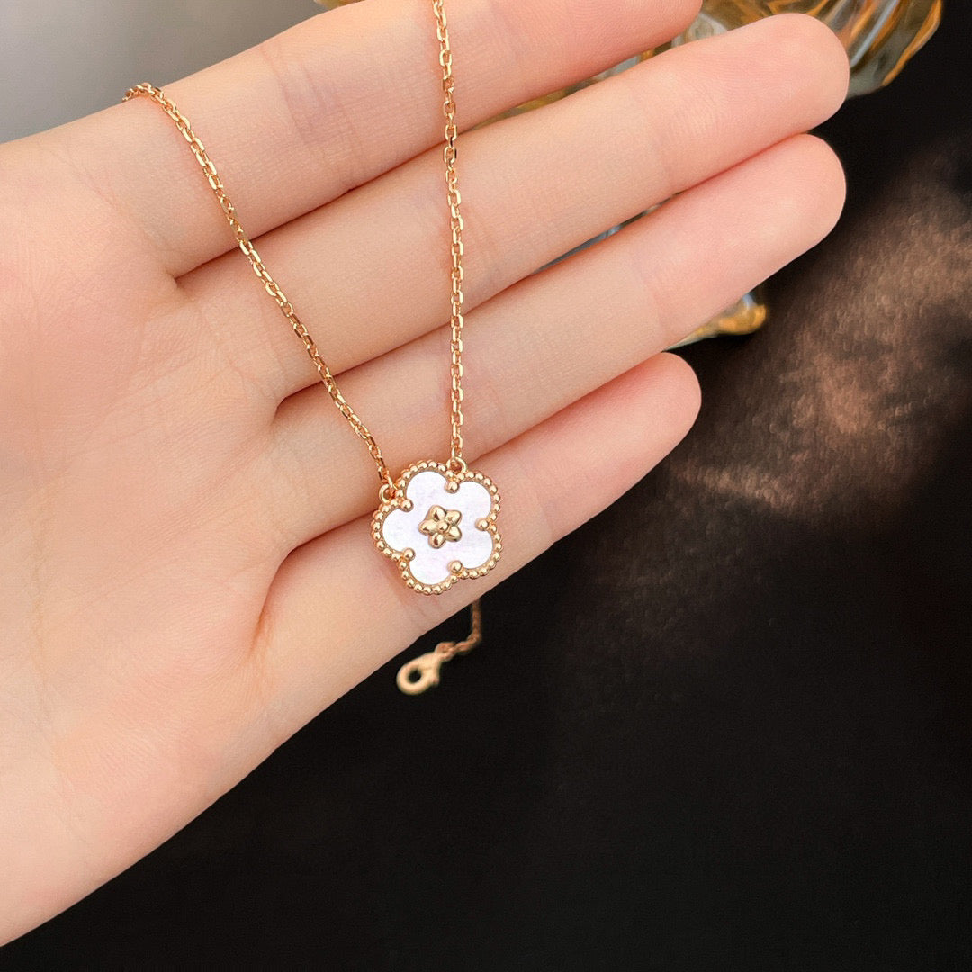 DIANA LUCKY WHITE MOP PLUM BLOSSOM NECKLACE