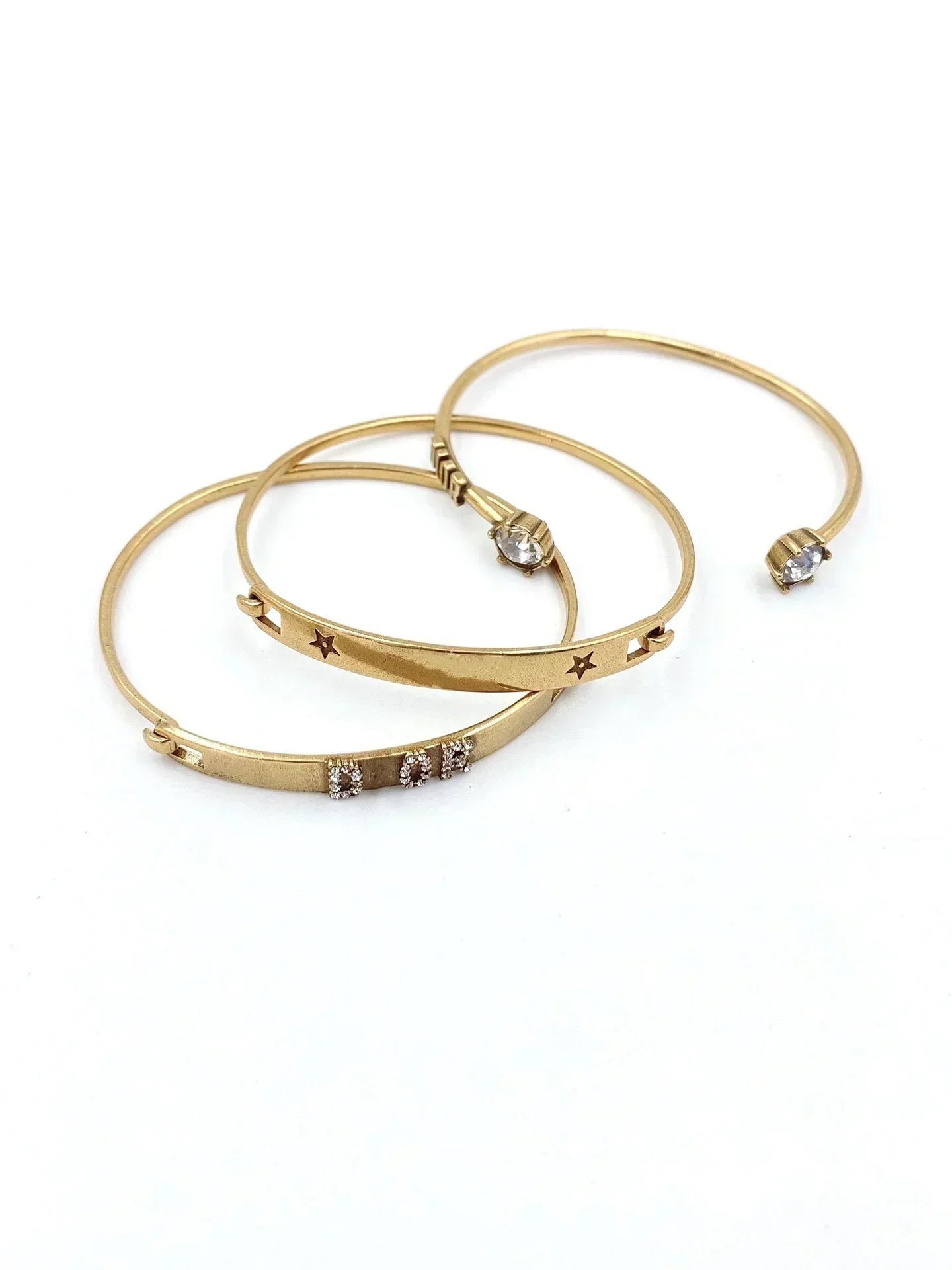 CONJUNTO DE PULSERAS D EVOLUTION METAL ACABADO ORO ANTIGUO