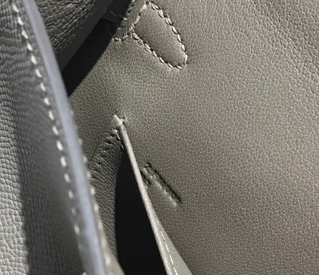 HM KELLY MINI 20 GRIS FONCÉ EPSOM QUINCAILLERIE OR