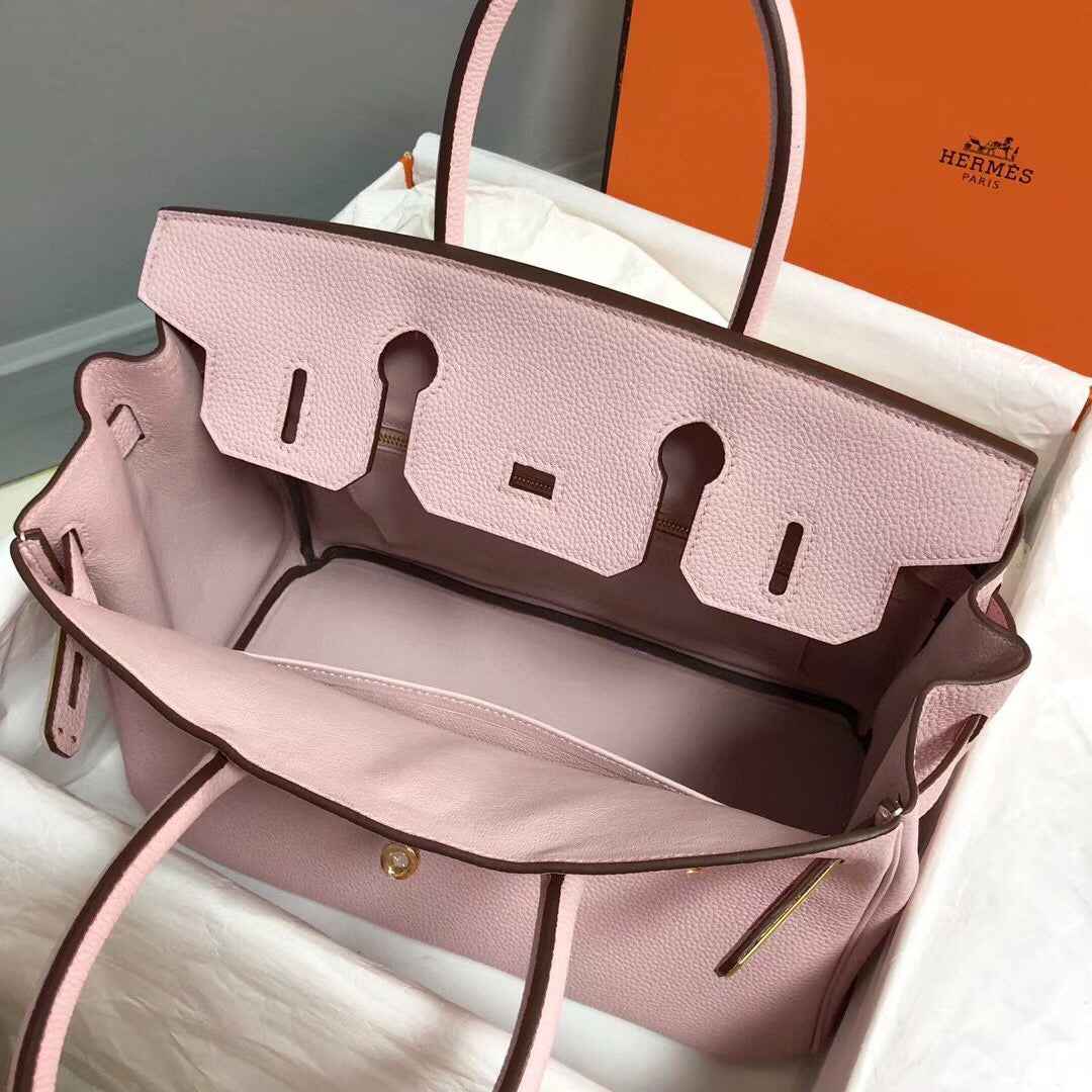 HM BIRKIN 30CM PIEL TOGO ROSA HERRAJES DORADOS