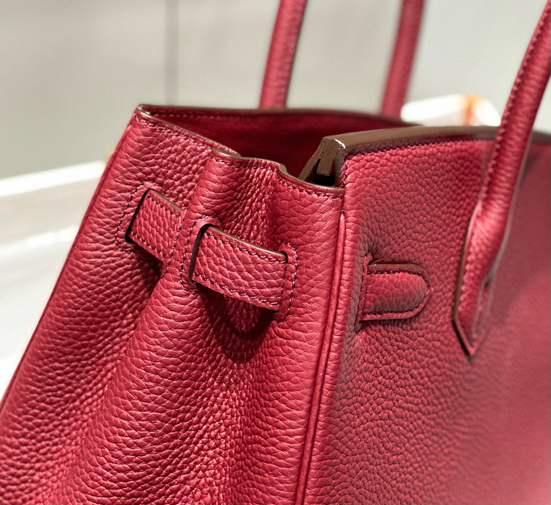 HM BIRKIN 25CM ROUGE H TOGO CUERO HIERROS DORADOS