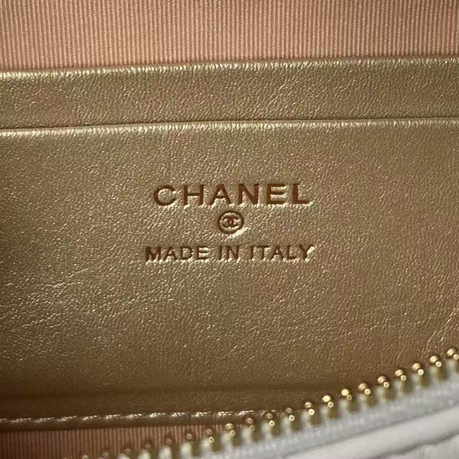 CC 24A Bolsa 27cm Bolso Clásico Piel de Cordero Blanca