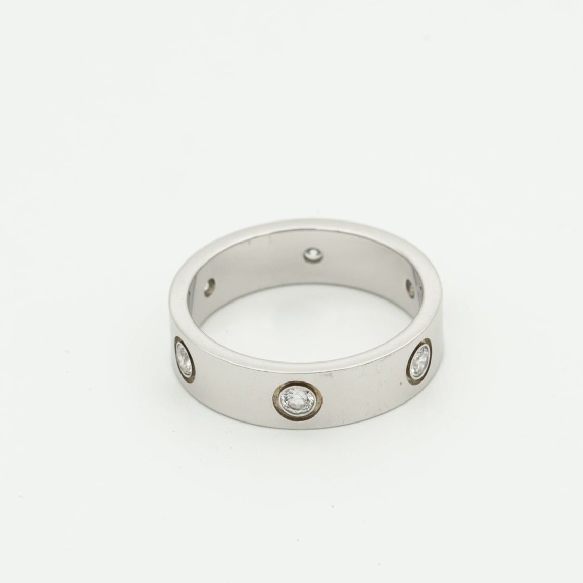 ANILLO DIANA LOVE 5.5MM 6 DIAMANTES PLATA