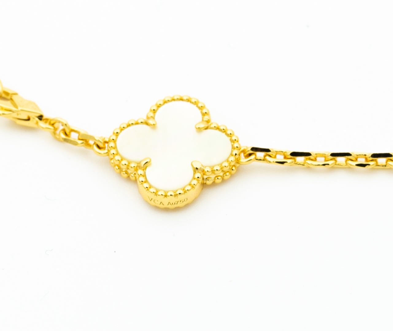 DIANA CLOVER BRACELET 5 MOTIFS ONYX MOP