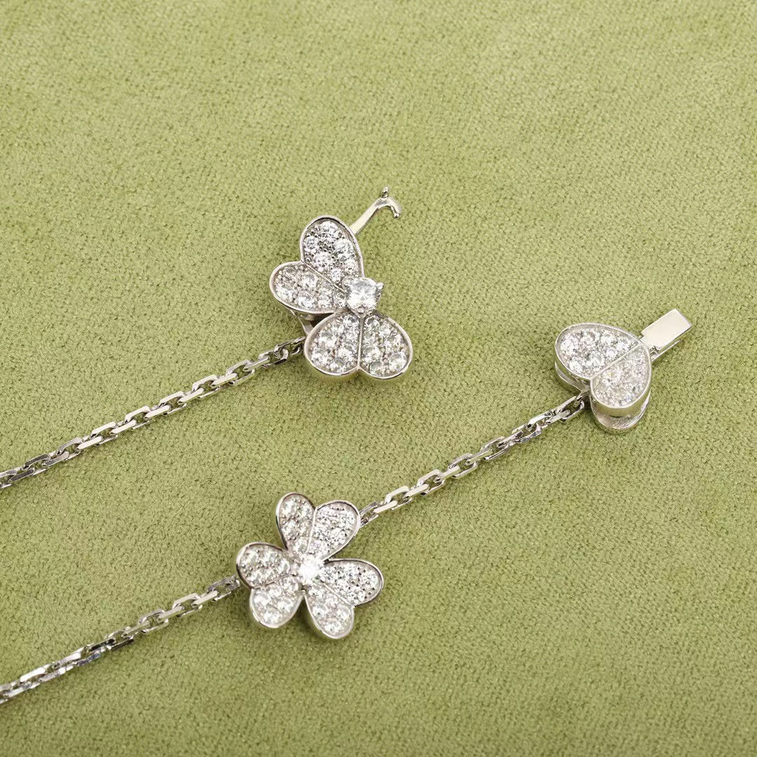 DIANA FRIVOLE SILVER 9 FLOWERS NECKLACE