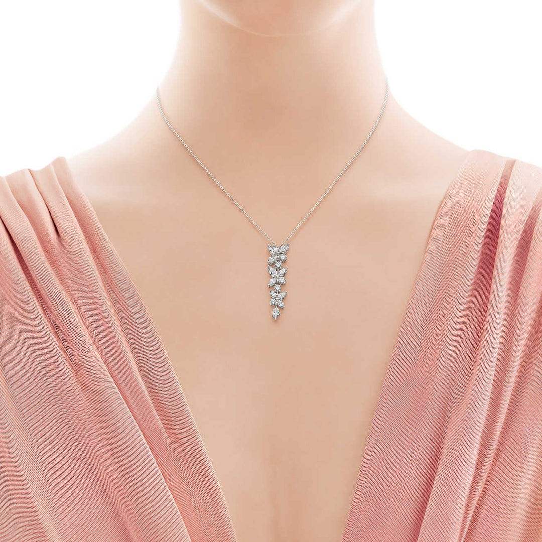 PENDENTIF GOUTTE DE DIAMANTS À GROUPE MIXTE