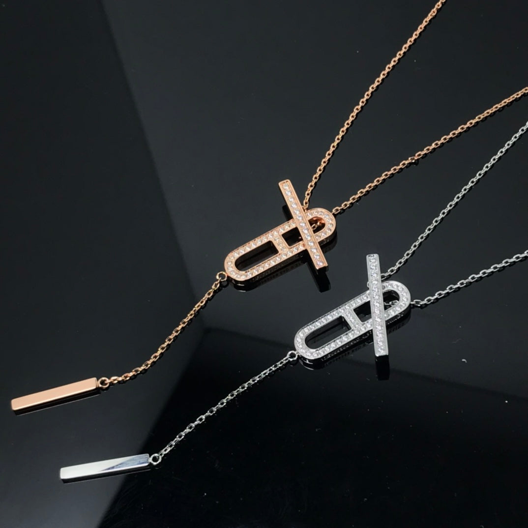 DIANA HM NECKLACE PLATINUM ROSE GOLD DIAMOND