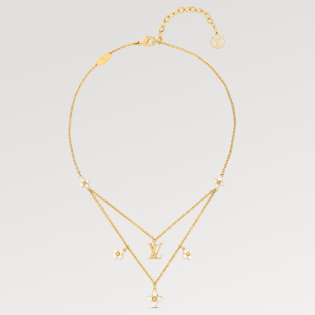 DIANA FLOWERGRAM GOLD MOP DOUBLE ROW NECKLACE