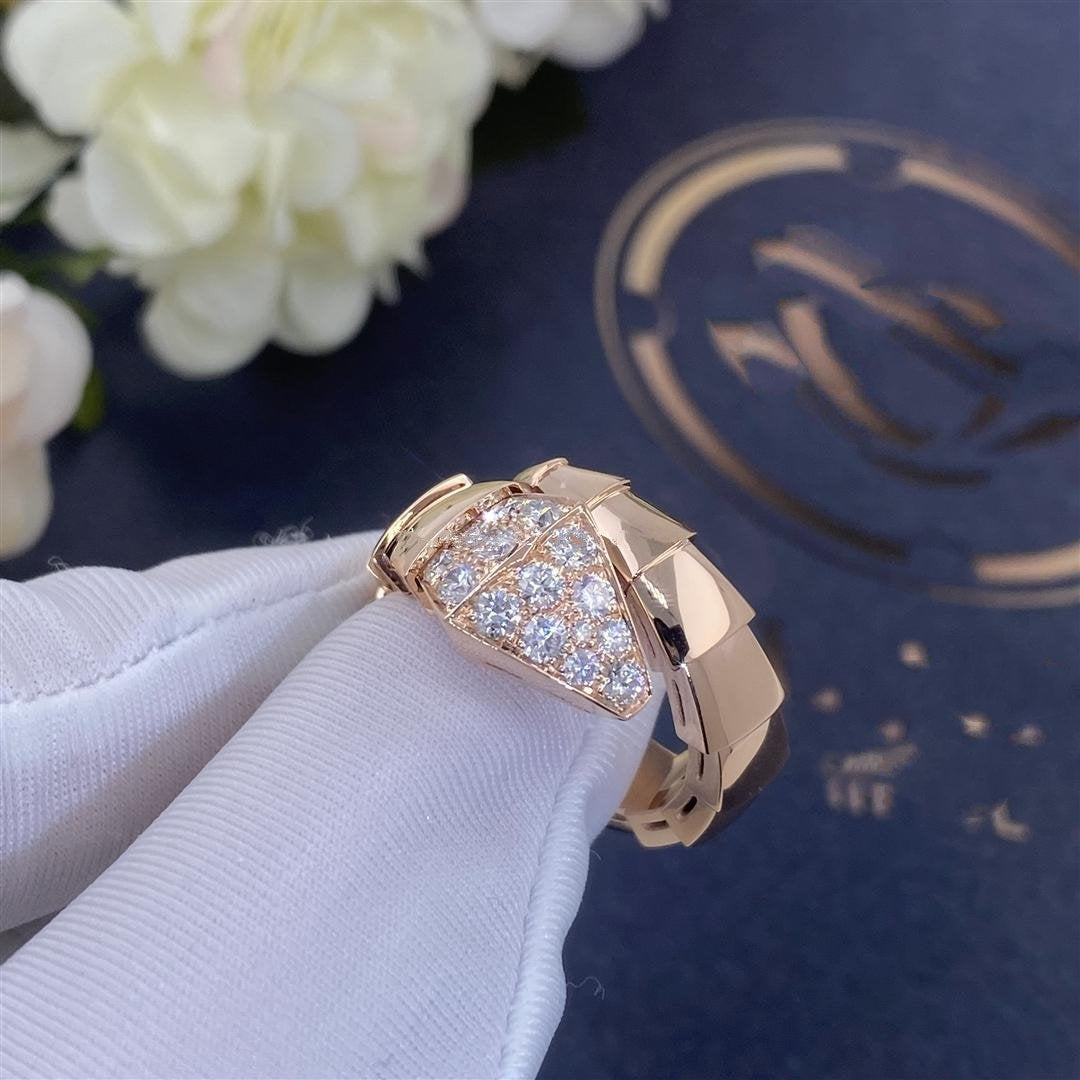 DIANA SERPENTI RING PINK GOLD DIAMOND