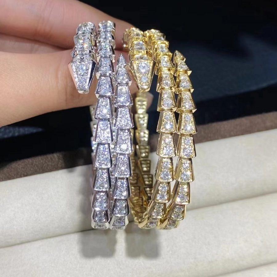 DIANA SERPENTI BRACELET GOLD DIAMOND DOUBLE ROW