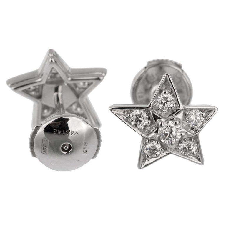PETITES BOUCLES D'OREILLES COMETE GEODE ARGENT DIAMANT